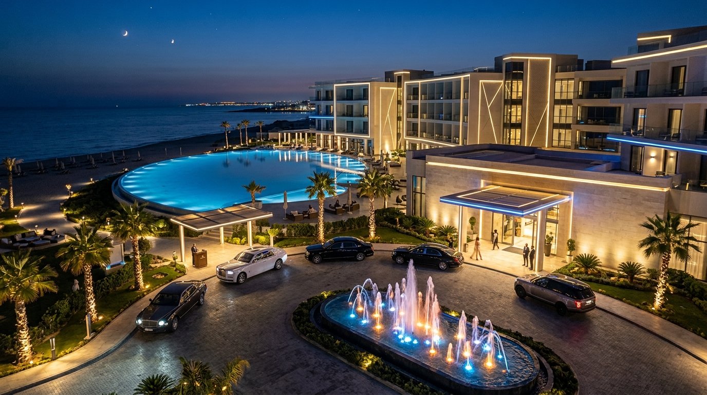 Luxury hotel at night Egypt 202607281925