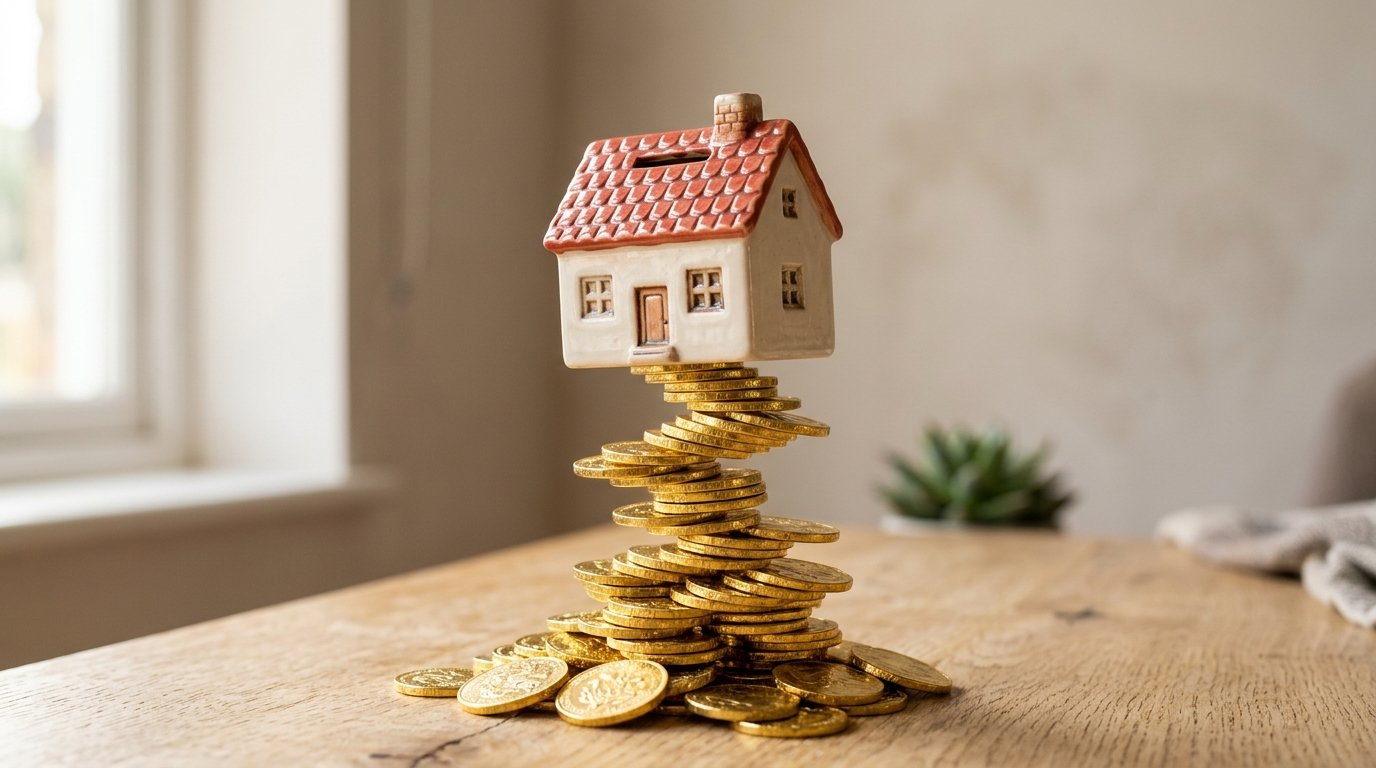Piggy bank on gold coins 202608011338